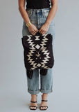 Black & Cream Aztec Woven Backpack