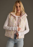 Light Pink Floral Puffer Vest