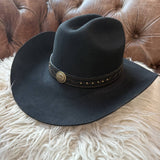 Western Sunburst Concho Hat Band with Studs, Tie-On