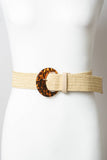 Basketweave Stretch Cinch Belt – Natural