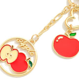 Enamel Apples Chain Link Keyring Bag Charm