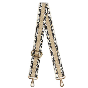 Leopard Gold Stripe Detachable Adjustable Crossbody Purse Bag Strap