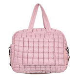 Mauve Quilted Puffer Puffy Travel Duffle Weekender Bag