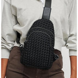 Beyond the Horizon Woven Neoprene Sling Backpack | Black