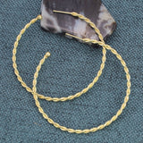 Instant Classic Twisted Wire Hoop Earrings Gold