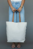 Light Blue, Cream & Tan Western Woven Cotton Tote Bag | Boho Pom Tassel Tote