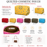 Bandana Paisley Quilted Cosmetic Case | Everyday Travel Pouch Red