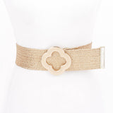 Metal Buckle Metallic Stretch Belt – Gold