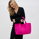 Sky's The Limit Large Woven Neoprene Tote | Fuchsia