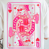 Queen of Hearts Valentine Graphic Tee White Pink