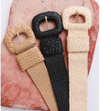 Stretchable Boho Raffia Belt Natural