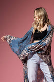 Monterey Damask Print Kimono
