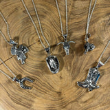 Sterling Silver Bull Skull Western Layering Necklace