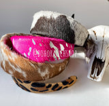 Genuine Cowhide Leather Headband | Leopard Print | One of a Kind