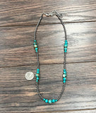 Handmade Clustered Gemstone Western Bead Necklace – Adjustable 22–27"