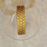 Dark Gold Twist with Gold Glitter Thin Metal Bangles Metallics Stack of 6