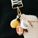 Sports Vegan Leather Bag Charm Keychain Golf