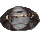 Carrie Vegan Leather Crossbody Dark Espresso Brown Gold