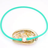 Janis The Pearl Silicone Freshwater Pearl Necklaces Waterproof Biscay Green