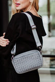 Gray Woven Neoprene Crossbody Bag
