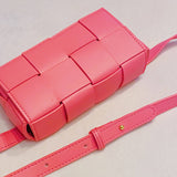 Bubble Gum Pink Candy Cube Woven Sling Crossbody Bag