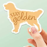 Stay Golden Cute Golden Retriever Dog Vinyl Sticker