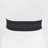 Rhinestone Bow Buckle Stretch Belt – Black