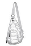 Silver Metallic Crossbody Sling Bag