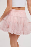 Pink Ruffle Tiered Tulle Tutu Mini Skirt