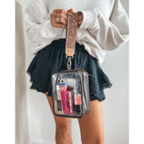 Darla Clear Wristlet Tooled Strap Western Purse Tan Festival Concerts Stadiums