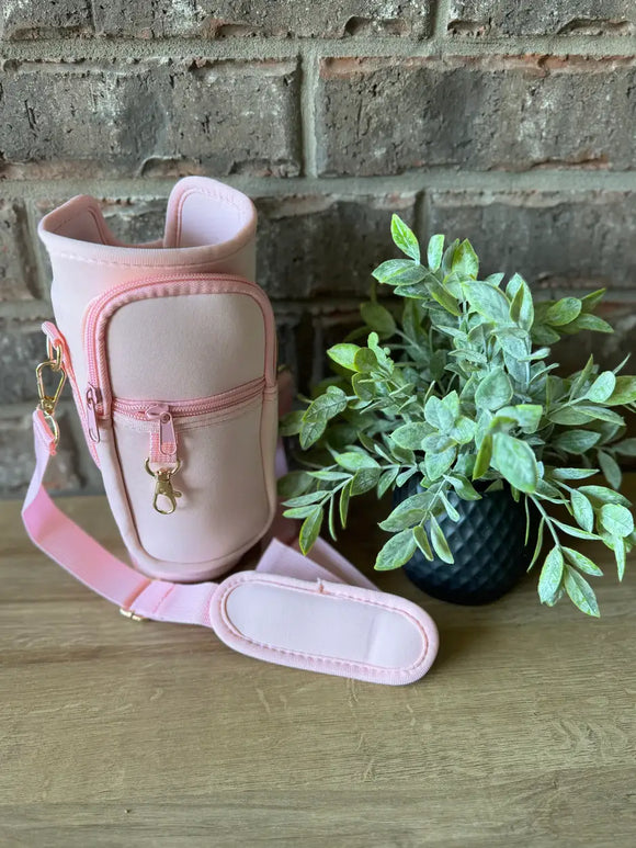 40 oz Tumbler Crossbody Carrier Pink