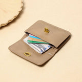 Khaki Vintage Vegan Leather Coin & Card Wallet