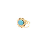 Marissa's Charm Turquoise Sunburst Adjustable Ring in Gold