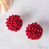 Throw the Confetti Stud Earrings Red
