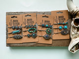 Western Turquoise-Color Bobby Pin Set, 3 Pieces, Style 1