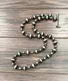 Western Extra-Long Round & Oval Navajo Style Bead Necklace