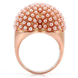 Rose Gold Pearl Ring | Brass Band with Synthetic Rose Pearl