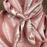 Blush Jacquard Wild Rag Scarf - Western Southwestern Floral Neck Scarf 35x35
