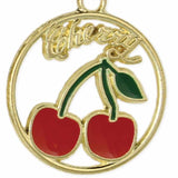 Foodie Fashion Cherry Enamel Gold Earrings