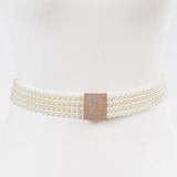 Faux Pearl Elastic Belt – Ivory