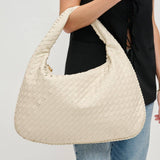 Victoria Woven Vegan Leather Hobo Bag | Natural