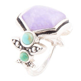 Emile Sterling Silver Ring – Purple Quartz & Blue Turquoise | Barse Jewelry
