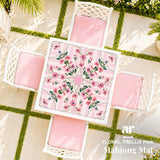 Floral Trellis Mahjong Mat – Travel Size | Navy | Non-Neoprene