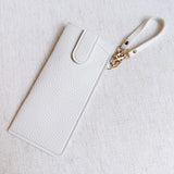 Button Up Glass Case Bag Charm - Clip-On Sunglasses Holder Cream 7"