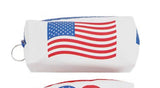 American Flag Vegan Leather On The Go Bag Pouch Keychain
