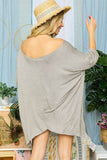 Oversized Flare Tunic Top – Charcoal