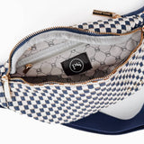 Susie Woven Vegan Leather Bum Bag | Black Checkered