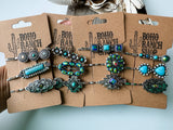 Western Turquoise-Color Bobby Pin Set, 3 Pieces, Style 1