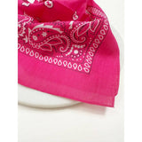 Fuchsia Paisley Pattern Bandana | 100% Cotton | 21x21"