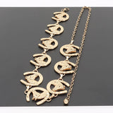 Horse Head Western Chain Belt – Gold